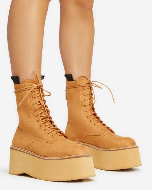 Platform hot sale tan boots