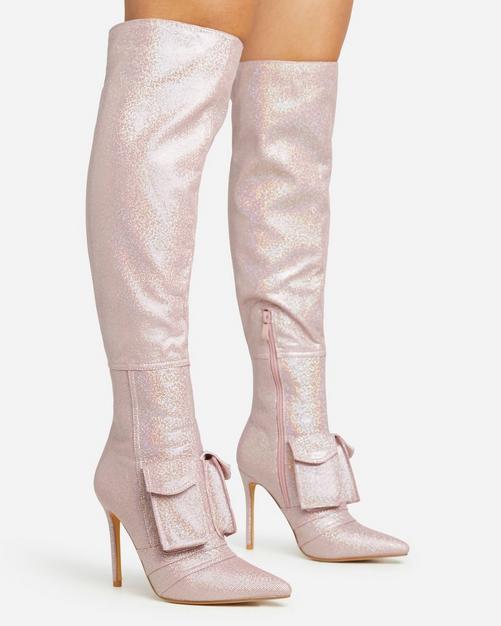 Pink on sale stiletto boots