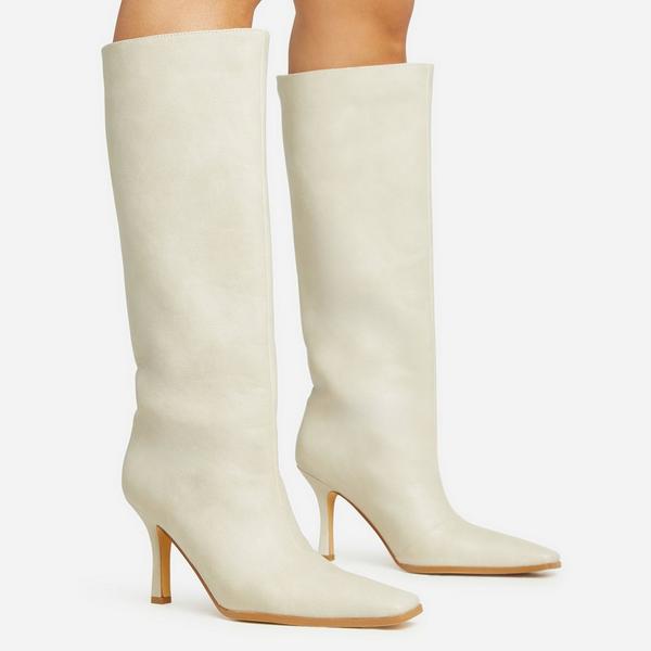 Cream calf length on sale boots