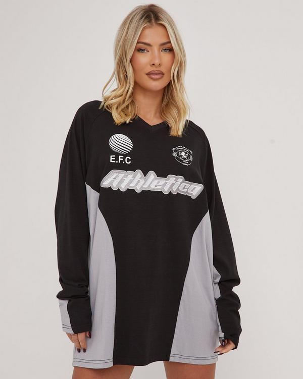 Long sleeve graphic tee clearance dress