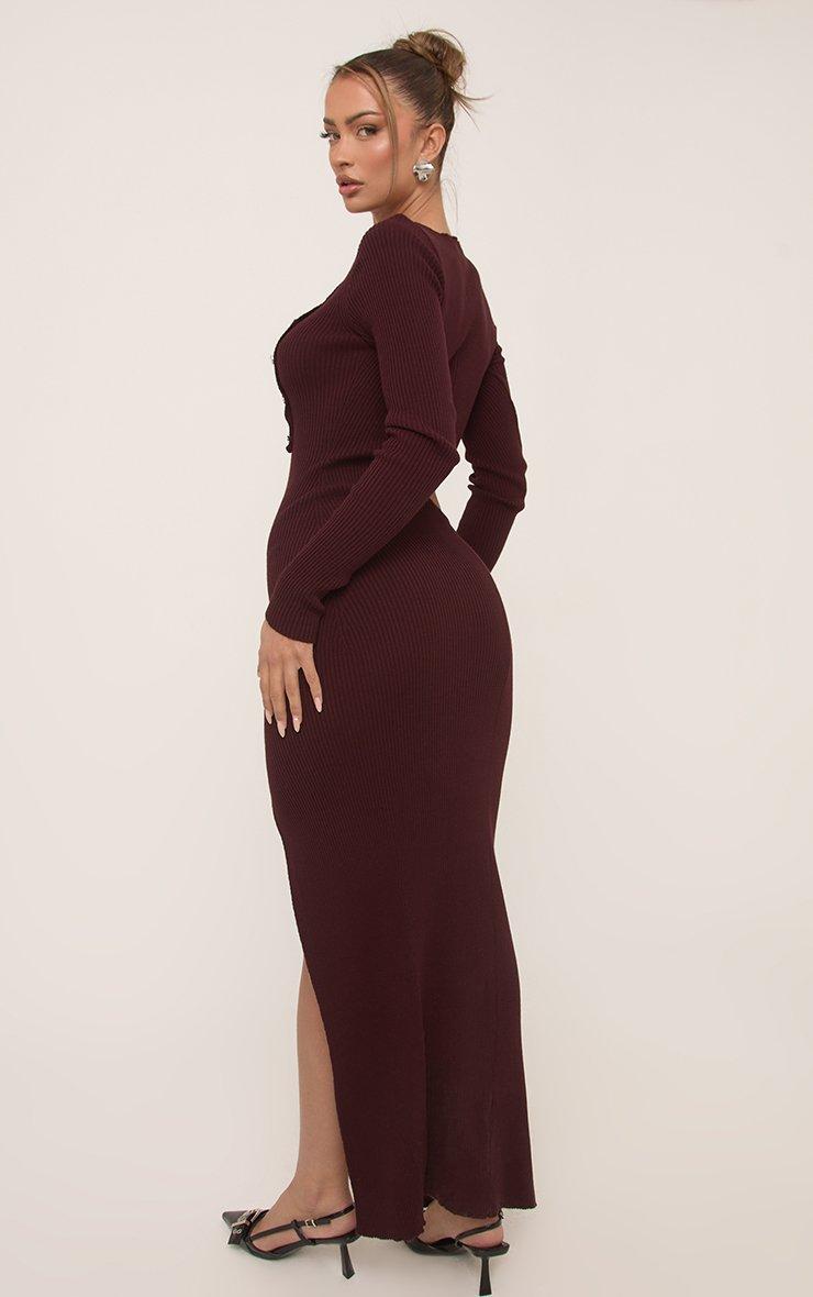 chinese dress ladies Ayesha Knit Maxi Gown - Ruby Red | S | Knit Blend | Stretchy, Warm, Knit Embossed Design, Long Sleeve, Round Collar | Clothing main image 0