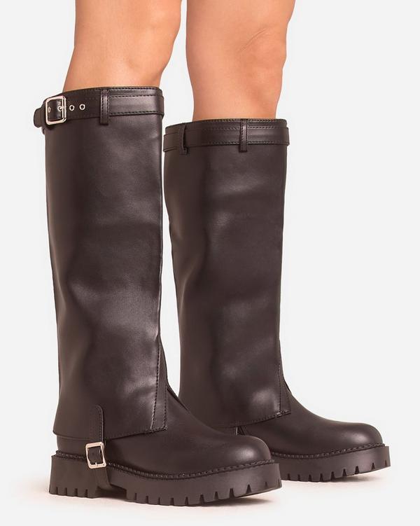 Long buckle boots clearance