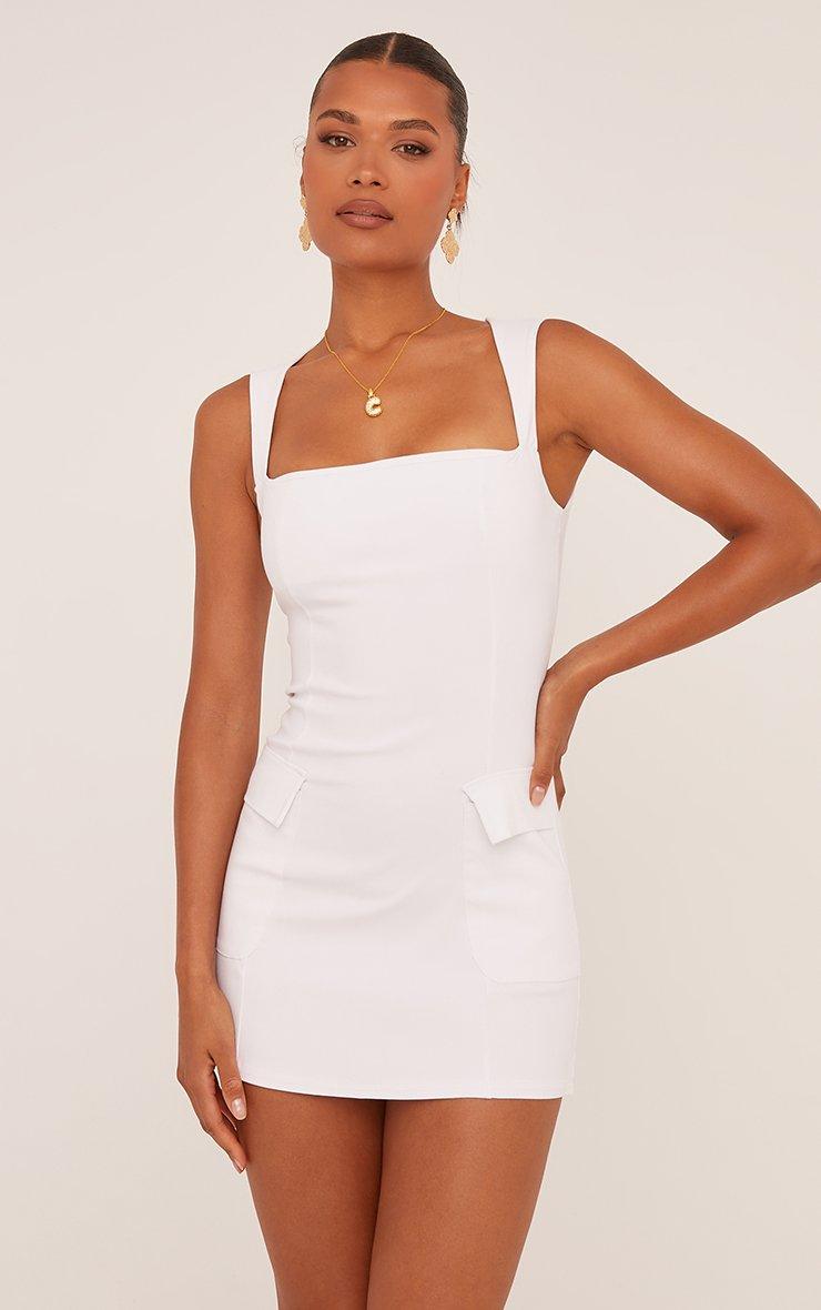mini white party dress Hamptons Large our white square neck mini dress Oscar Dress in White |