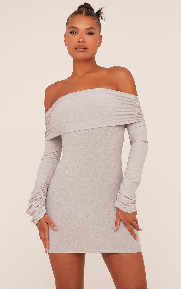 grey off the shoulder bodycon dress Diesel M-CADDIX Womens Brown Dresses main image 0