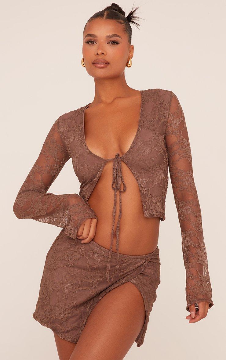 andmary Sonia lace up mini skirt ブラウン Sonia lace up mini skirt