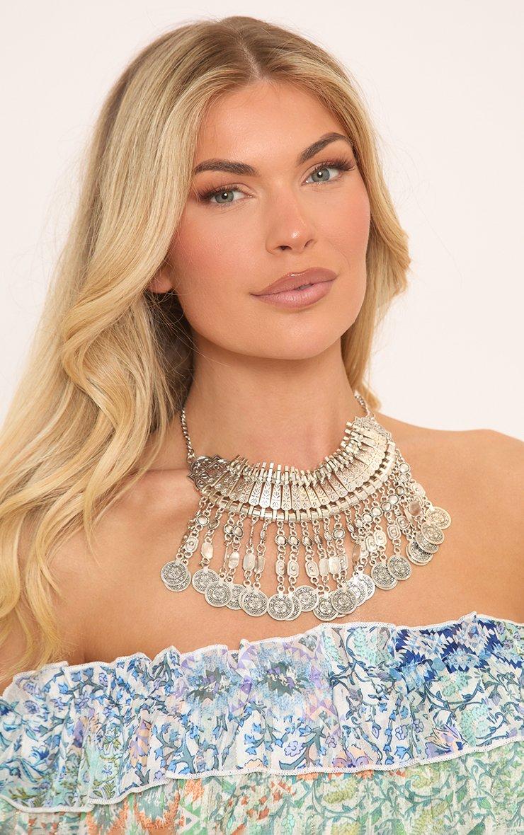 Tassel Detail Oversized Chunky Necklace In Silver | EGO Shoes Tassel Detail Oversized Chunky Necklace In Silver | EGO Shoes