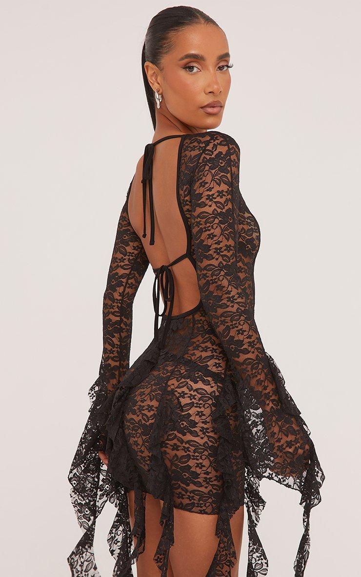 chinese dress ladies Black Lace Backless dress – Leiluna Collection