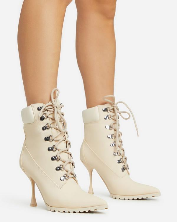 Pointed toe lace up best sale ankle boots