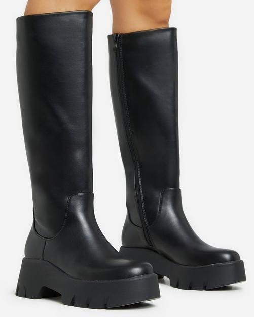 LEATHER KNEE HIGH BOOTS