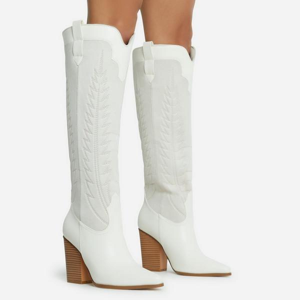 Cream hot sale high boots