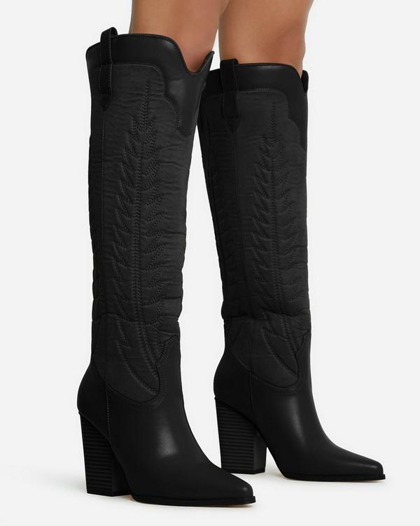 Black high heel cowgirl hot sale boots