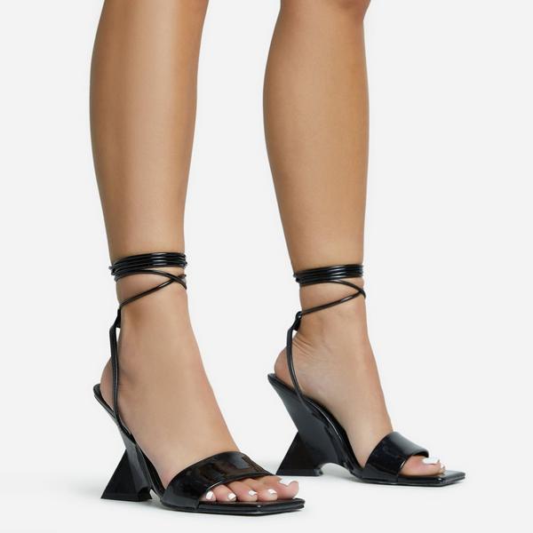 Lace up cut out wedge outlet sandals