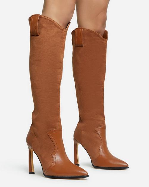 Cowboy boots spike clearance heels