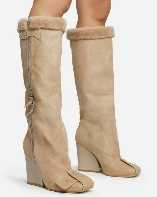 Nude 2024 suede bootie