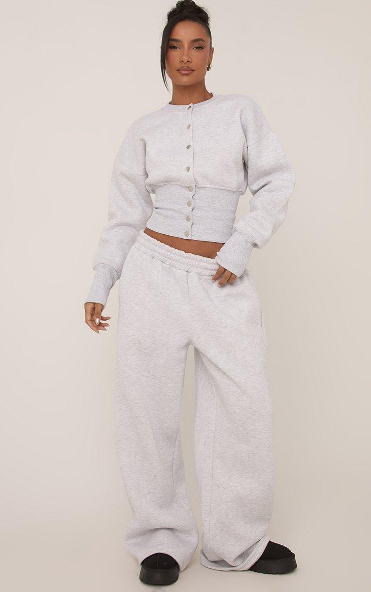 Elasticated Waist Wide Leg Joggers In Grey | EGO US | EGO