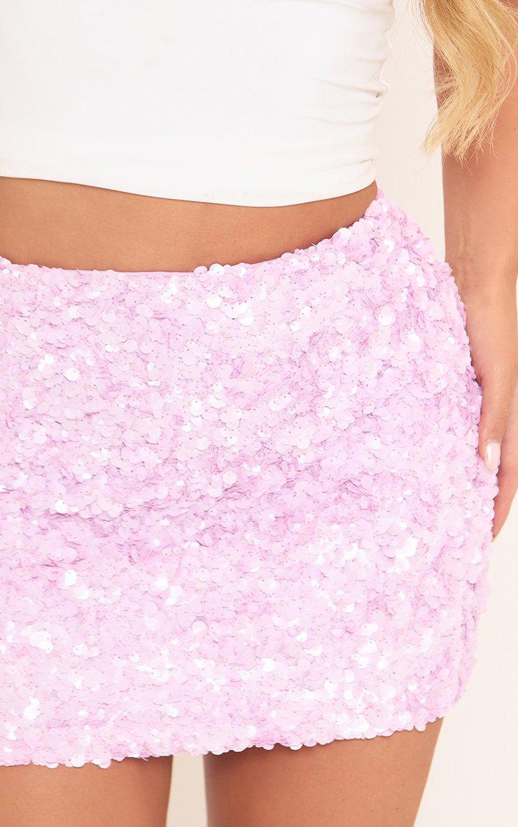 Mid Rise Mini Skirt In Pink Sequin | EGO US | EGO