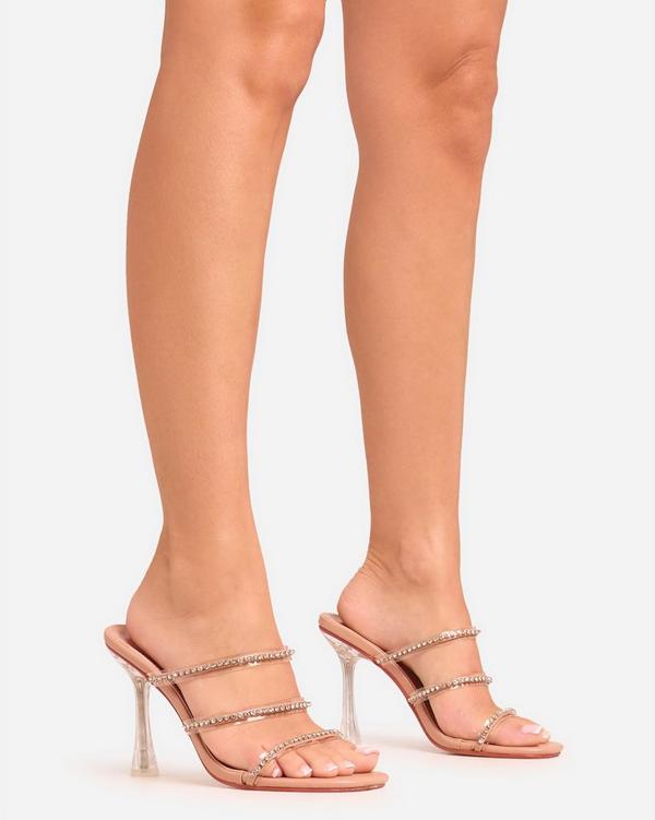 Diamante clear heels deals