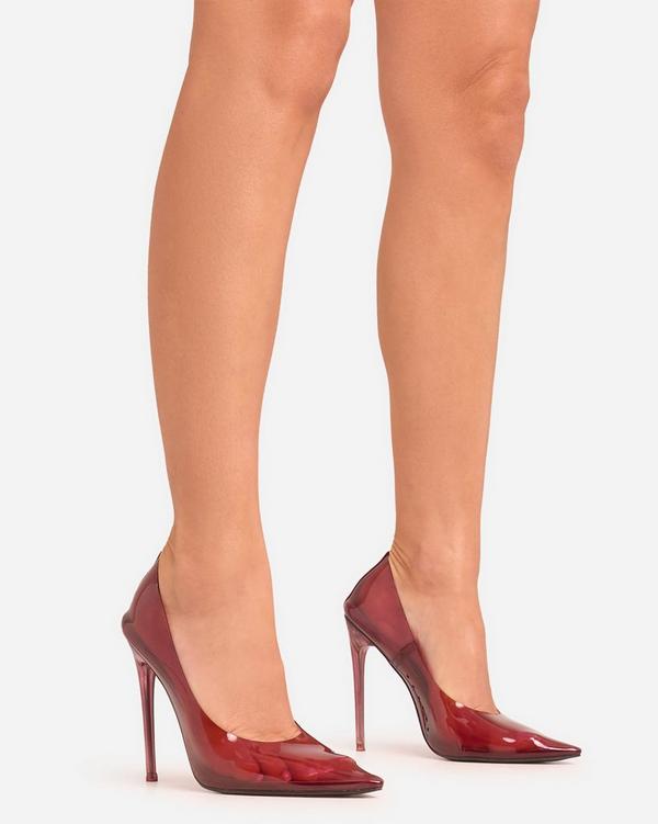 Farrah Perspex Court Clear Heel In Burgundy EGO