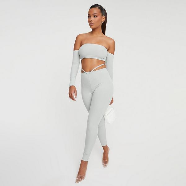 White long sleeve bardot hotsell crop top