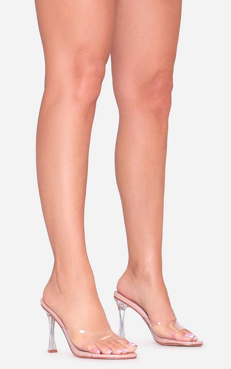 Wicked-Temptation Pointed Peep Toe Stiletto Heel Mule In Nude