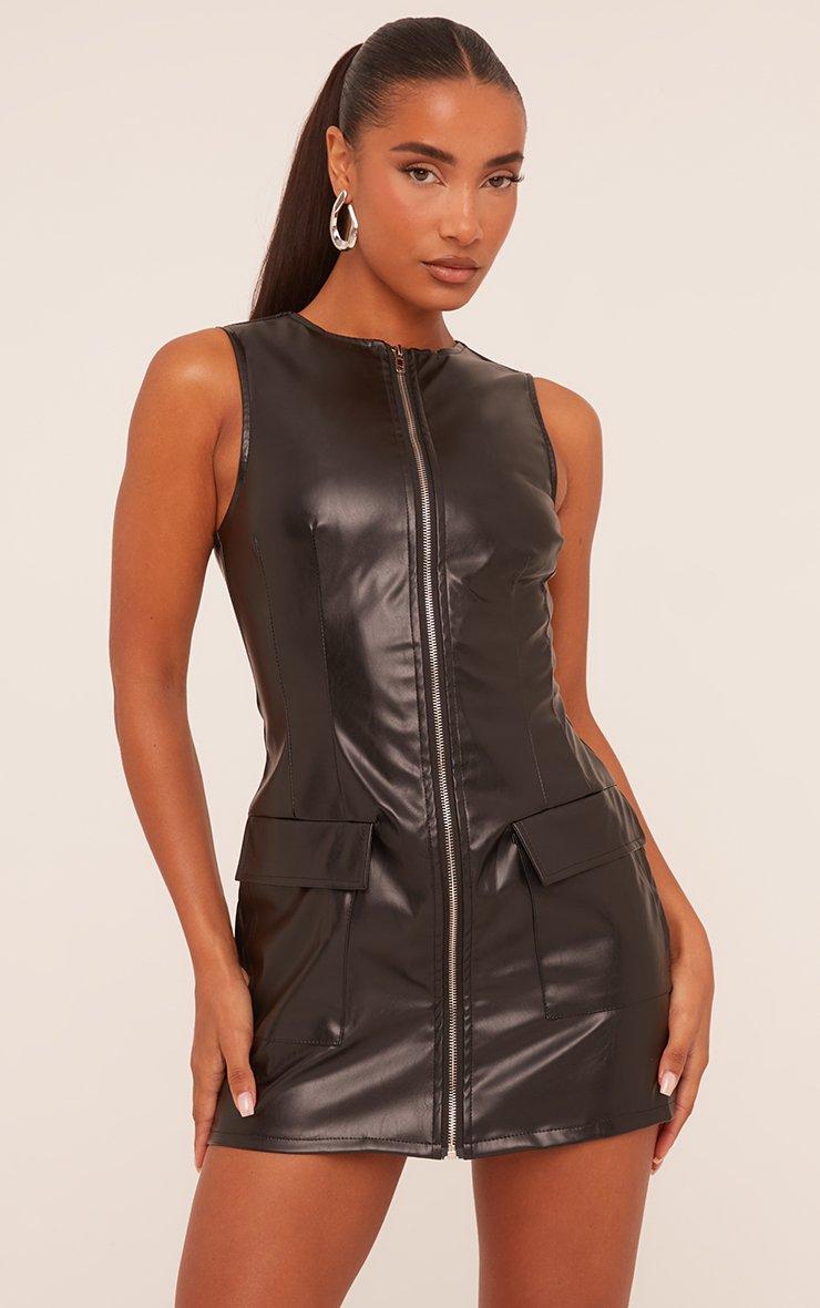 black zip front dress Buy Sosandar Contrast Trim from Next USA quality leather Most Wanted Black Zip Front