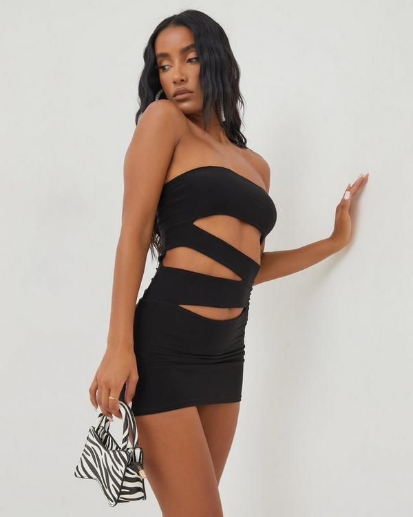 Black slinky best sale mini dress