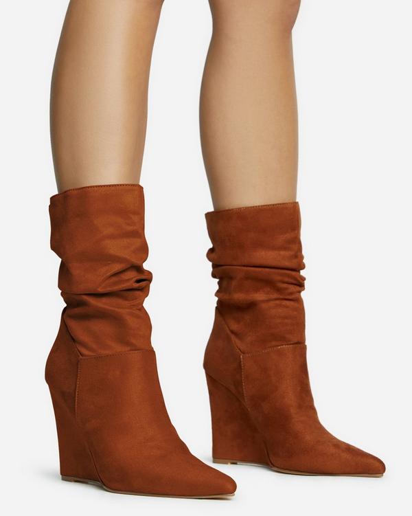 Suede on sale wedge boots