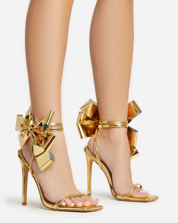 Gold stiletto hot sale heels uk