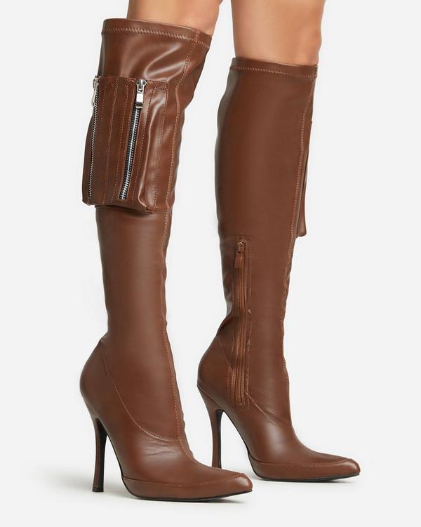 Leather hotsell stiletto boots