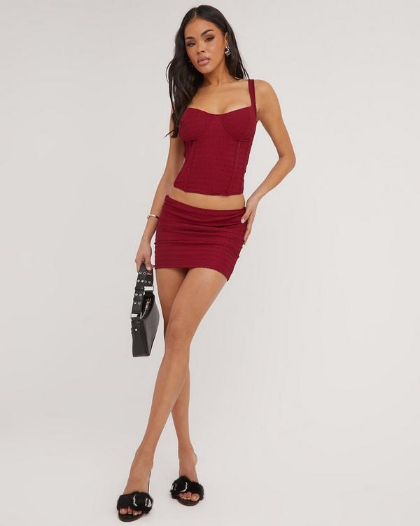 Long red outlet bodycon skirt