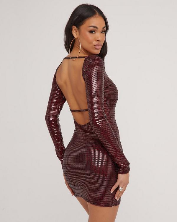 Dark red 2024 bodycon dress