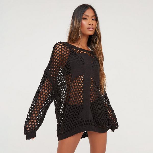 Crochet jumper shop black