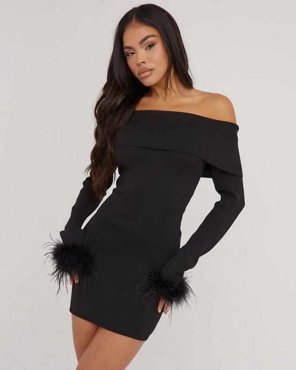 Feather cuff outlet dress