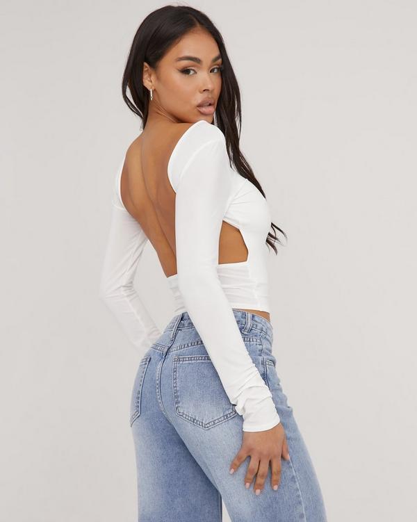 Long sleeve cheap backless