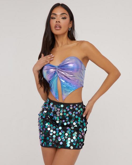 Halloween Vinyl V Front Bandeau Bodysuit