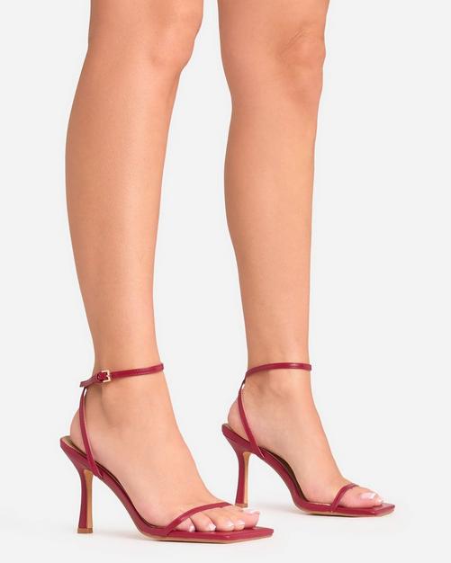 Barely There Block Heels Ankle Strap Heels EGO