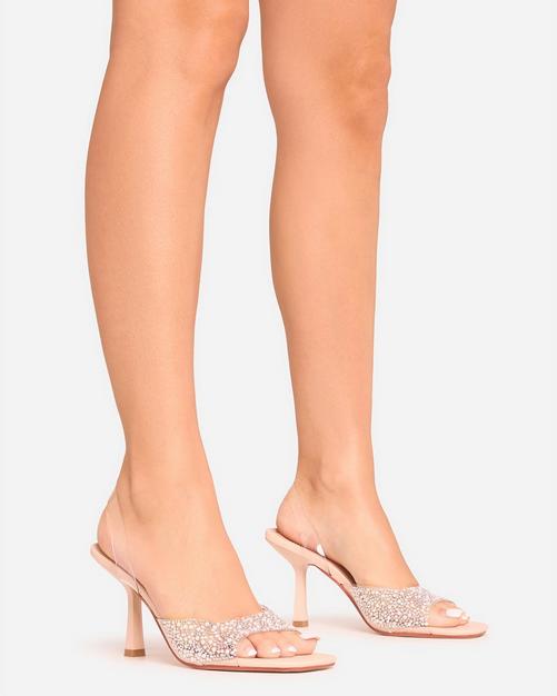 Closed toe perspex heels best sale