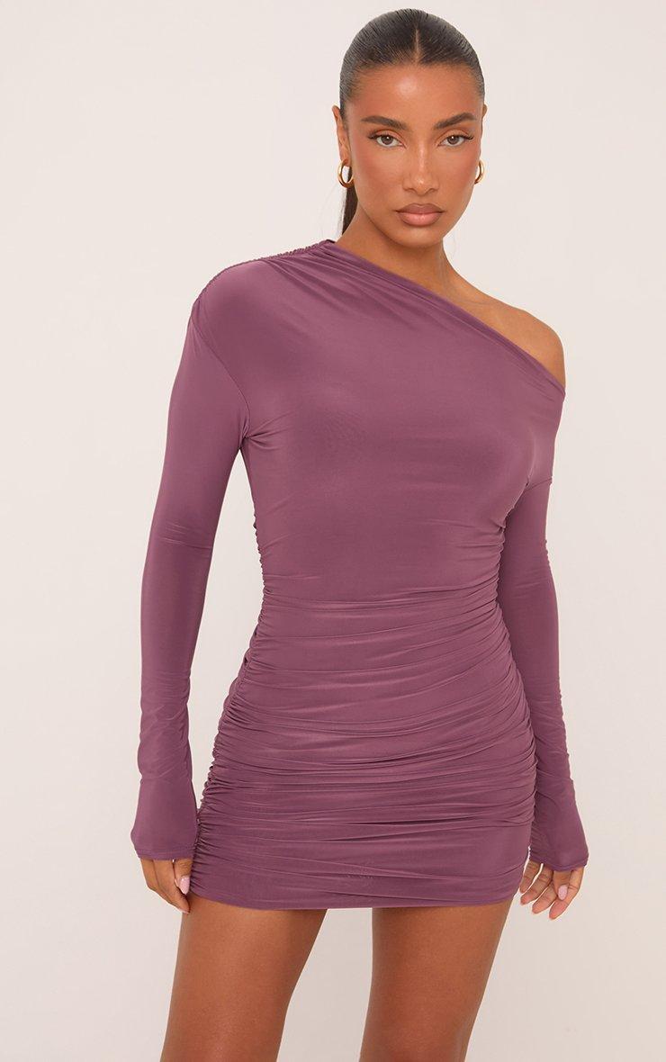purple long sleeve bodycon dress V-neck Fully lined Buy French Connection Red Viola
