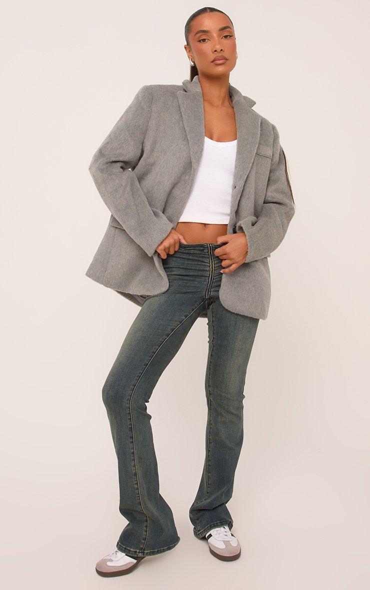 Oversized Tailored Blazer In Grey Faux Fur | EGO US | EGO