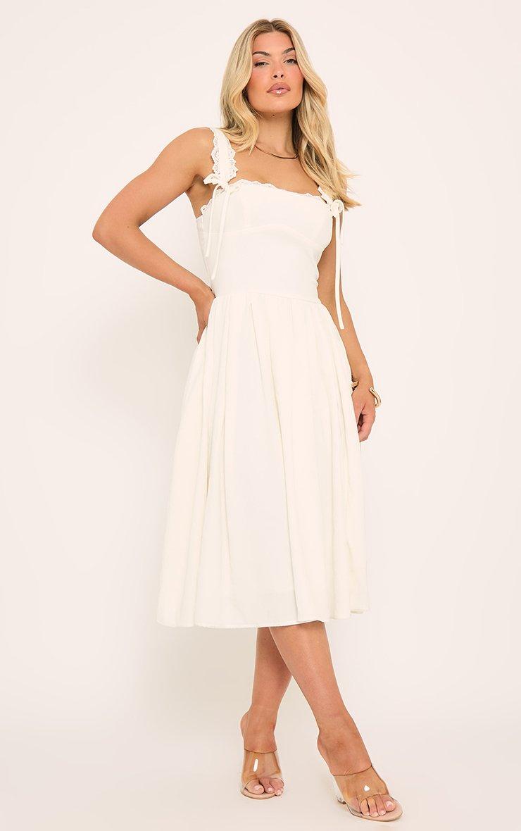 knee length dresses for ladies Miss Circle Women's Madison Cotton Eyelet Square Neck Midi Dress main image 1