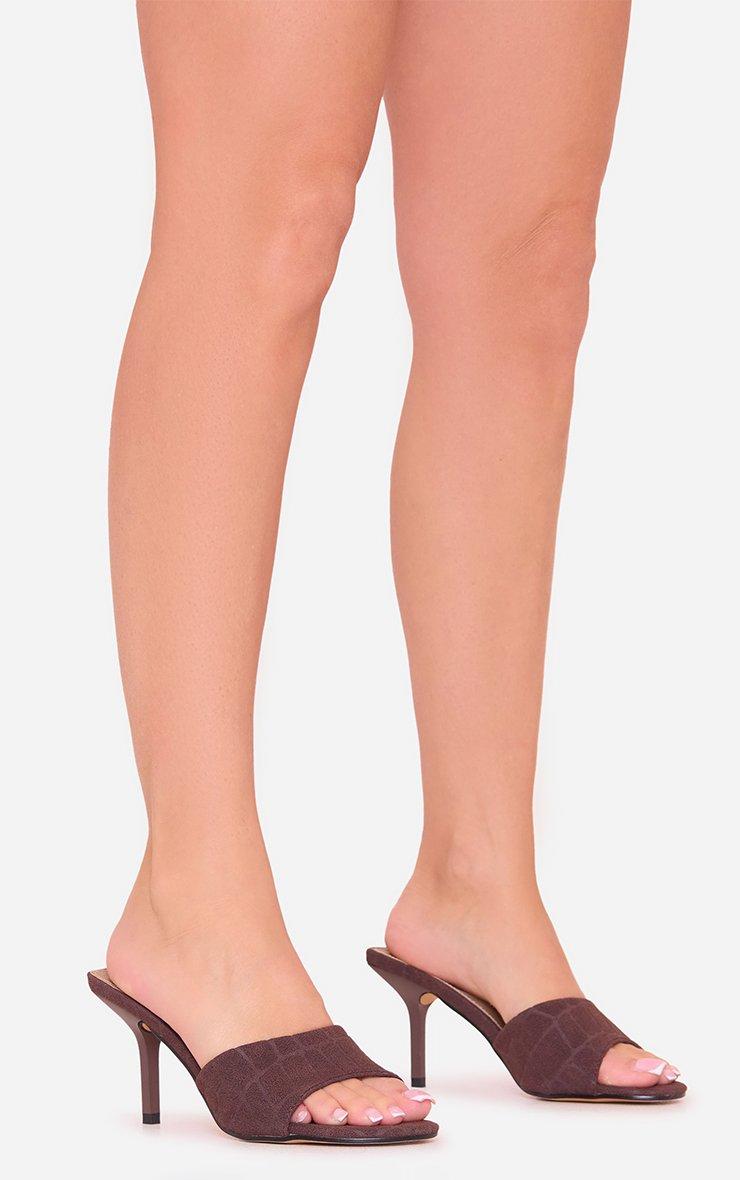 Wild-One Diamante Detail Pointed Peep Toe Stiletto Heel Mule