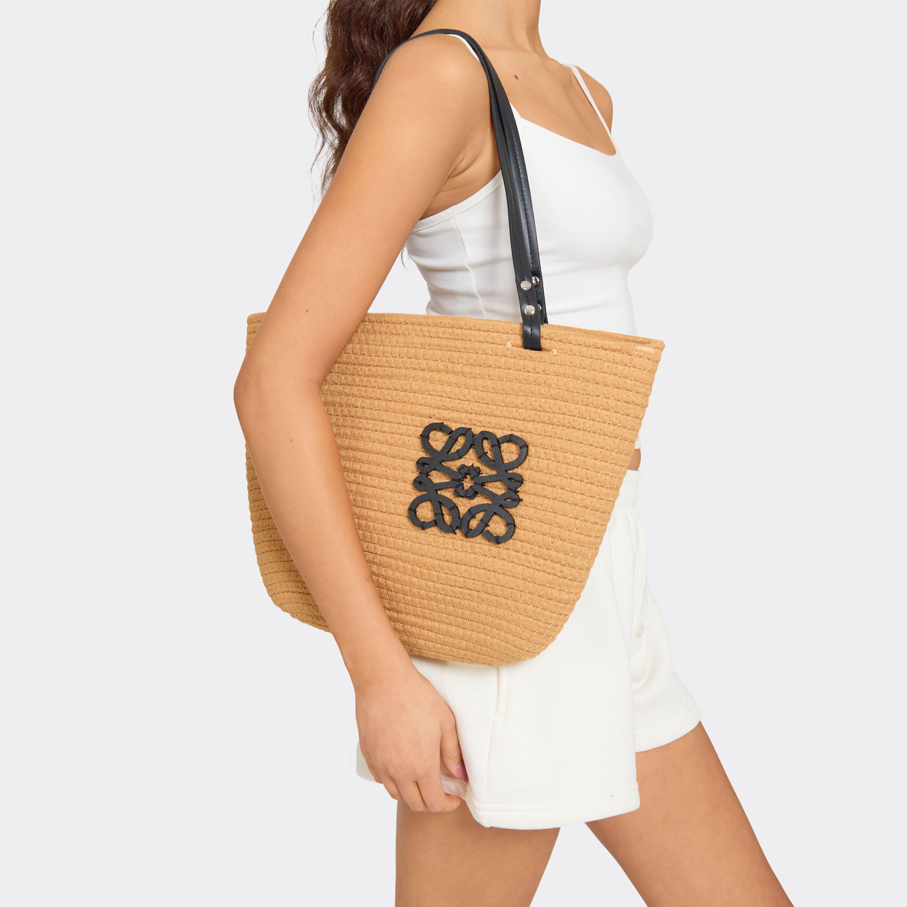 Talia Logo Detail Beach Bag In Beige Woven, Women's Size UK 0