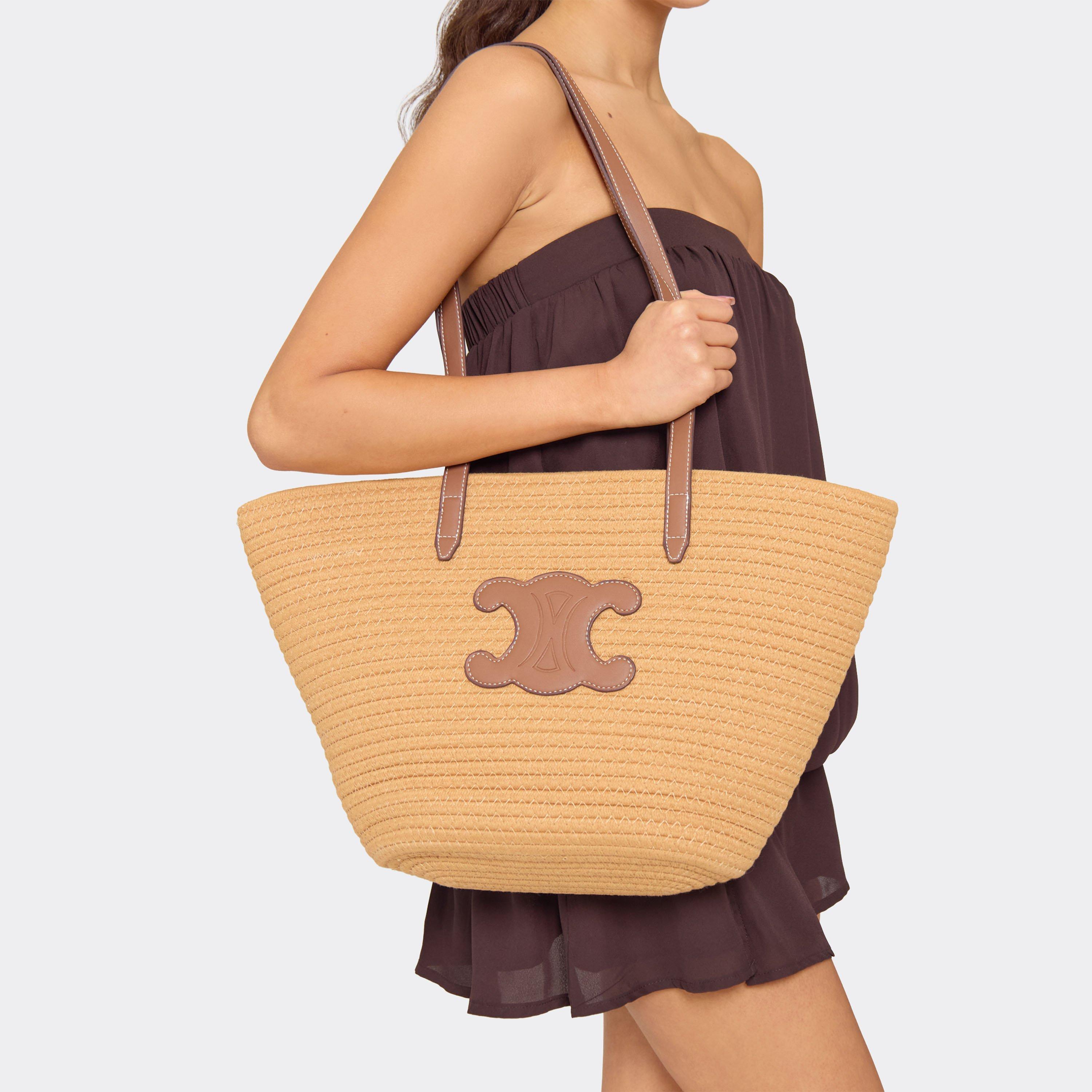 Medika Logo Detail Oversized Beach Bag In Beige Woven, Women's Size UK 0