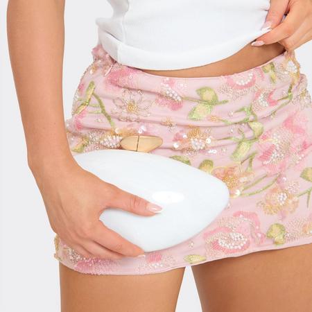 Leela Shaped Clutch Bag In White, Women's Size US