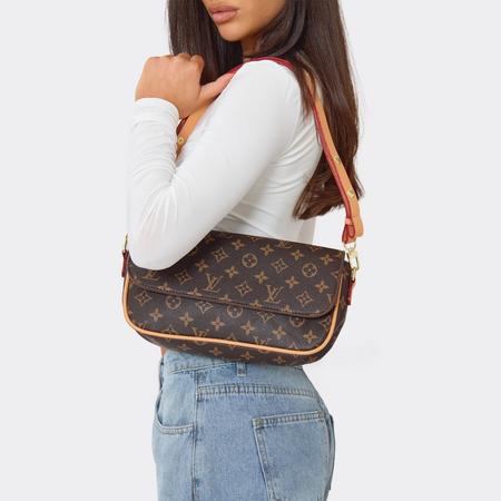 Margo Printed Detail Rectangle Shaped Shoulder Bag In Brown Faux Leather, Women's Size US