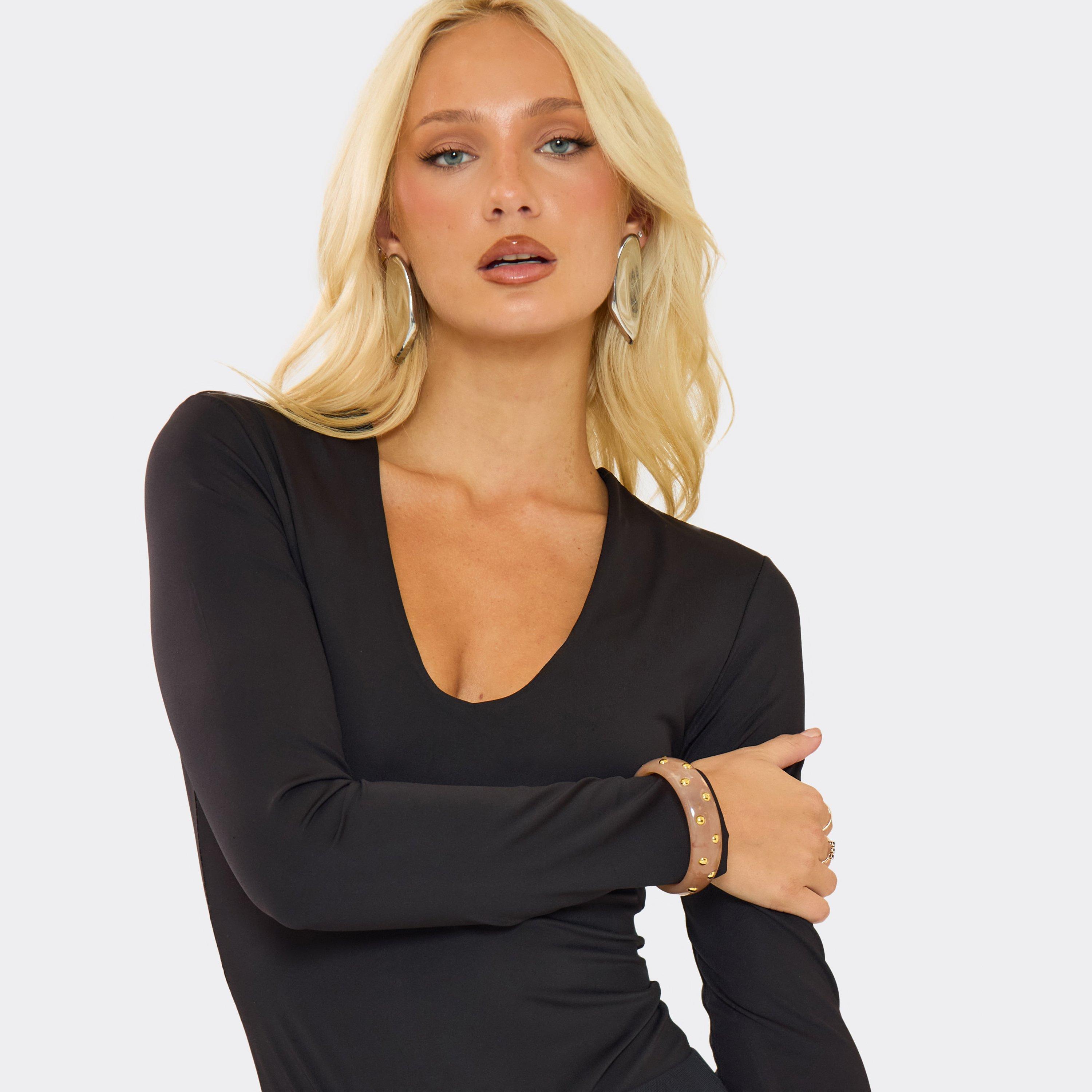 Studded Detail Bangle In Beige Resin, Women’s