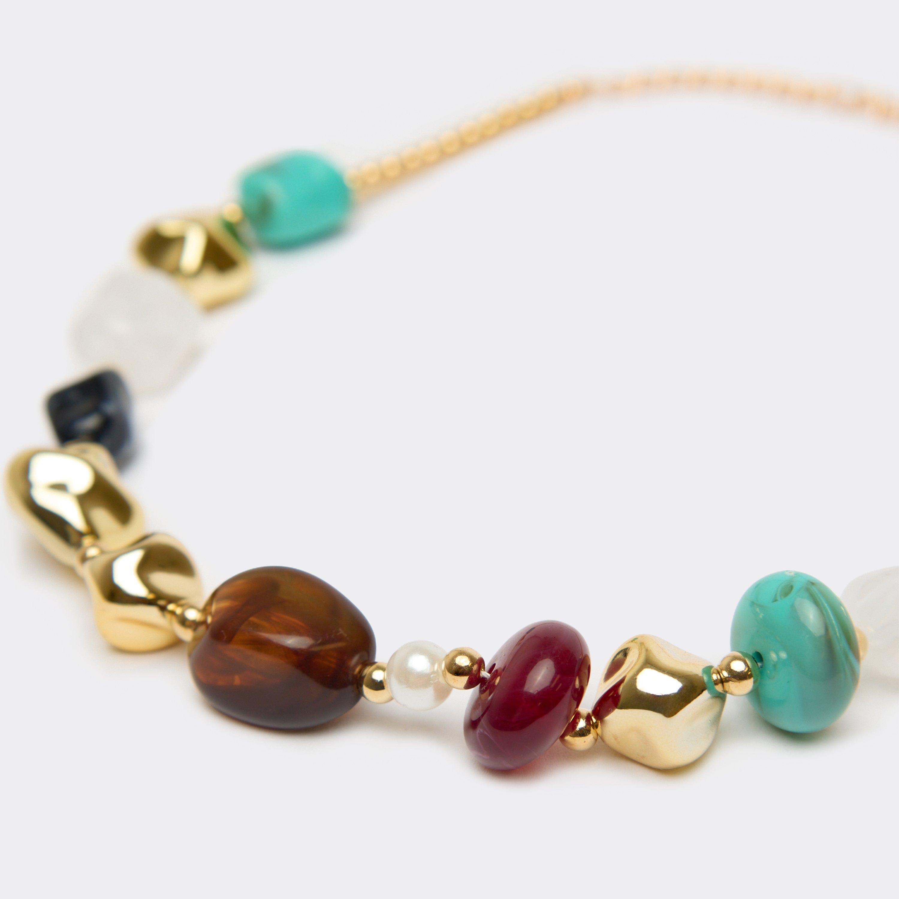 Multi Stone Beaded Detail Bracelet In Gold, Women's Size US 0
