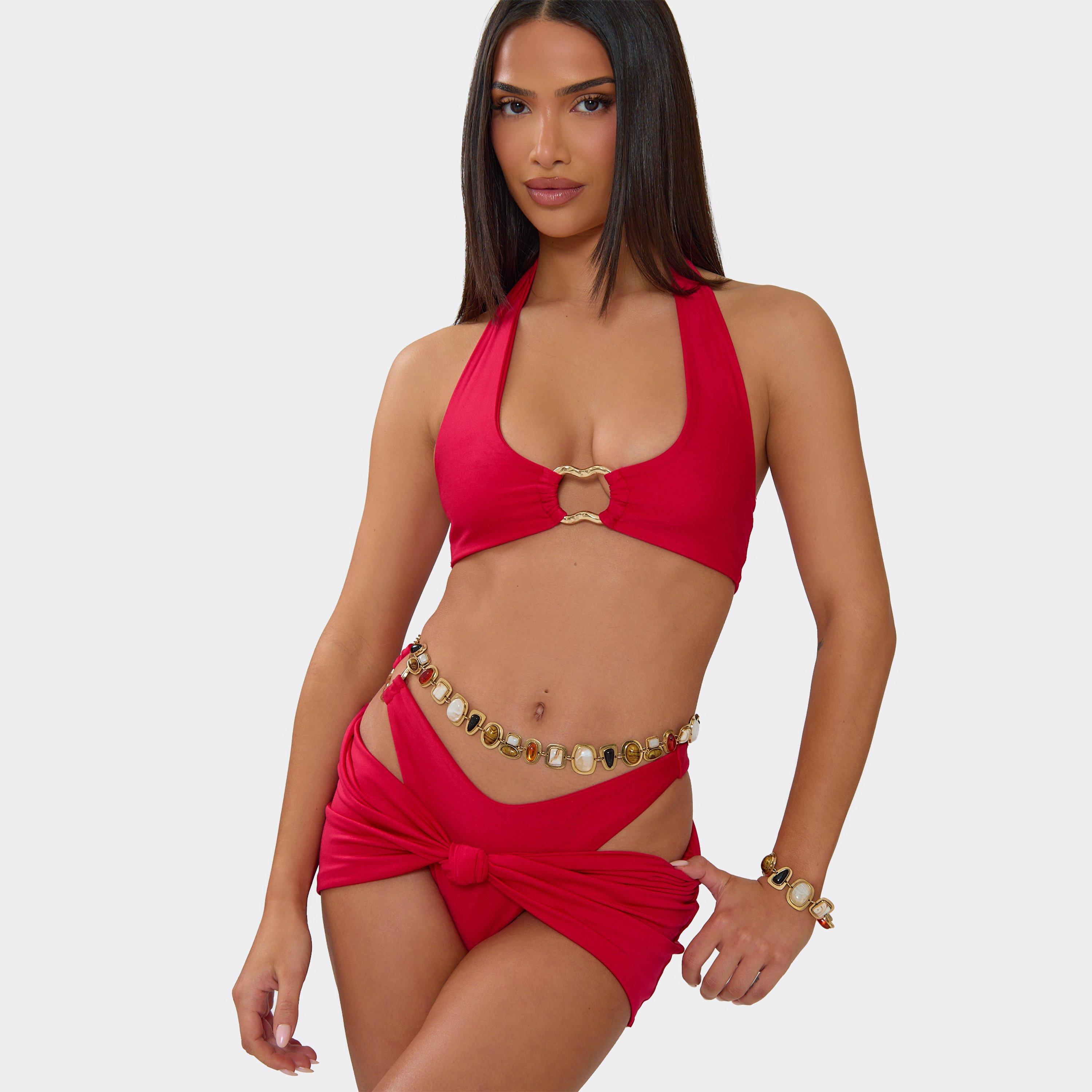 Multi Gem Detail Bellt Chain Belt In Gold, Women's Size UK 0