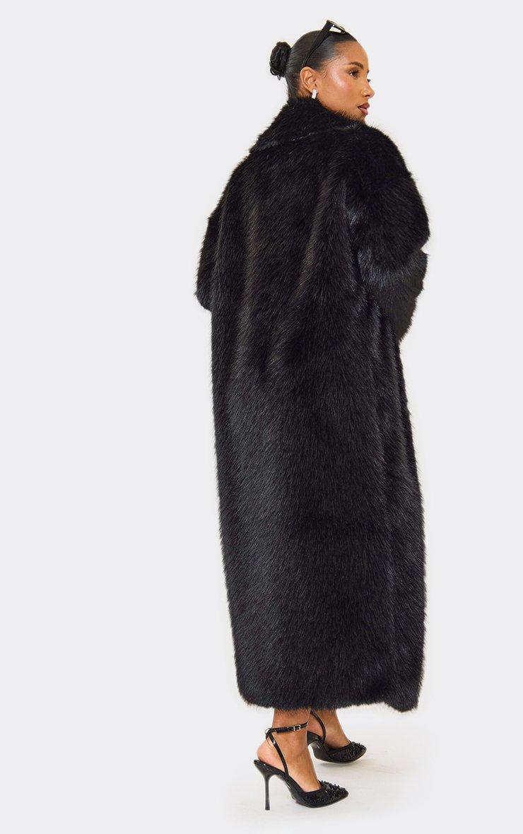Oversized Maxi Coat In Black Faux Fur | EGO US | EGO