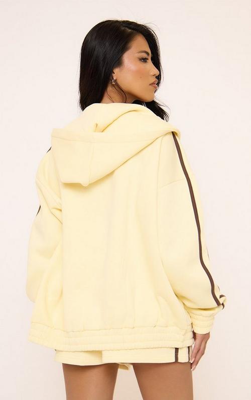 Long Sleeve Zip Up Front Cropped Hoodie In Lemon | EGO US | EGO